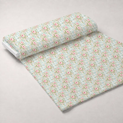 Cottage Rose Gingham Pattern 6 Minky Fabric