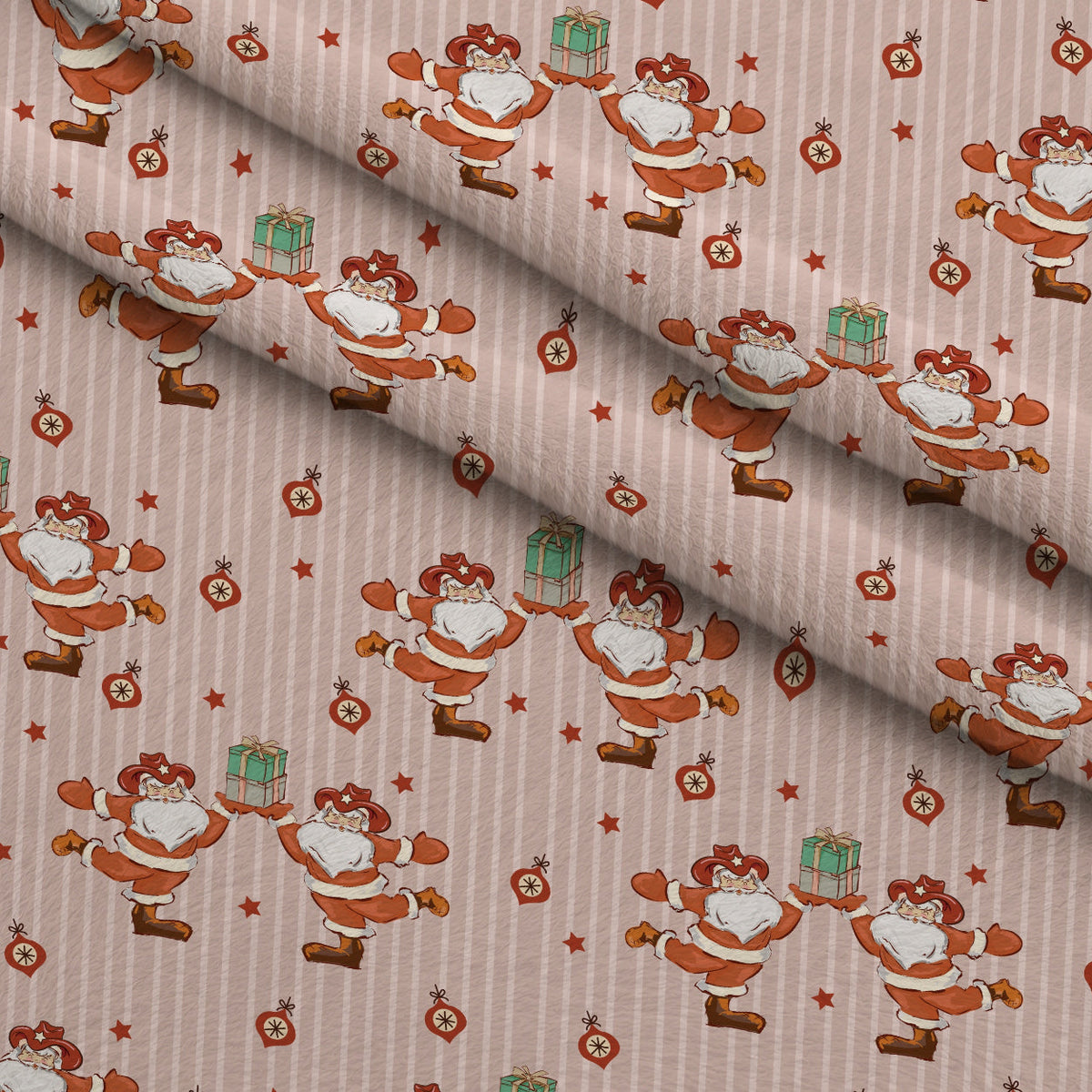 Cowboy Christmas Pattern 1 Minky Fabric