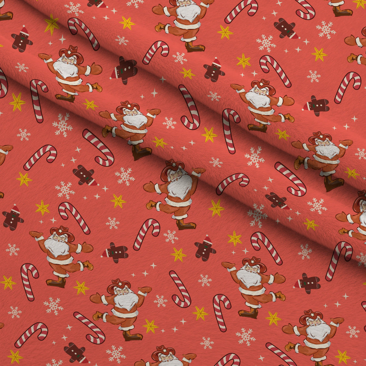 Cowboy Christmas Pattern 2 Minky Fabric