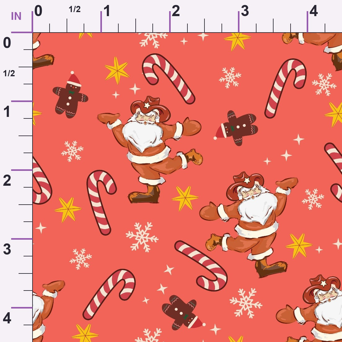 Cowboy Christmas Pattern 2 Minky Fabric