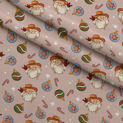 Cowboy Christmas Pattern 4 Minky Fabric