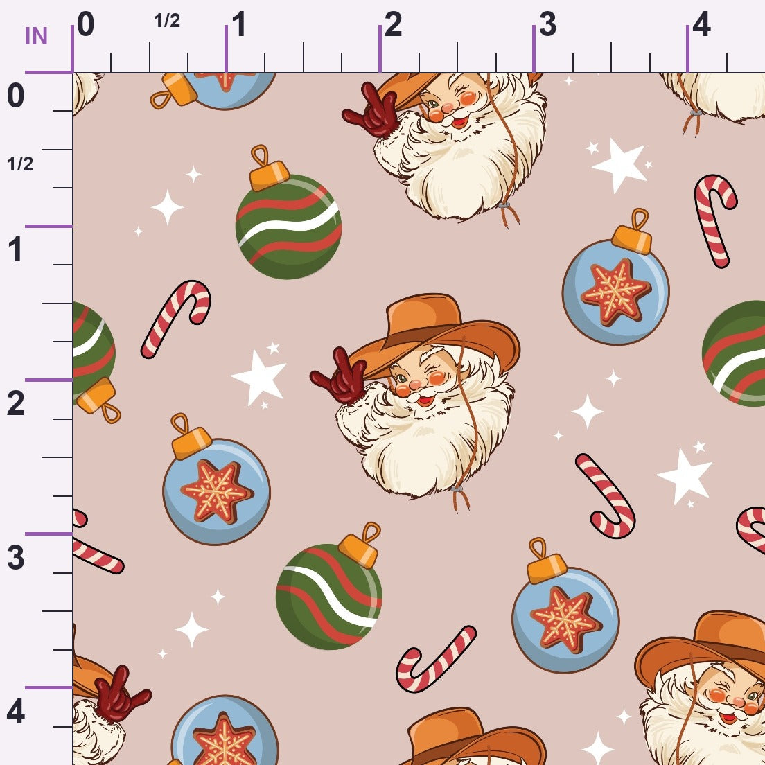 Cowboy Christmas Pattern 4 Minky Fabric