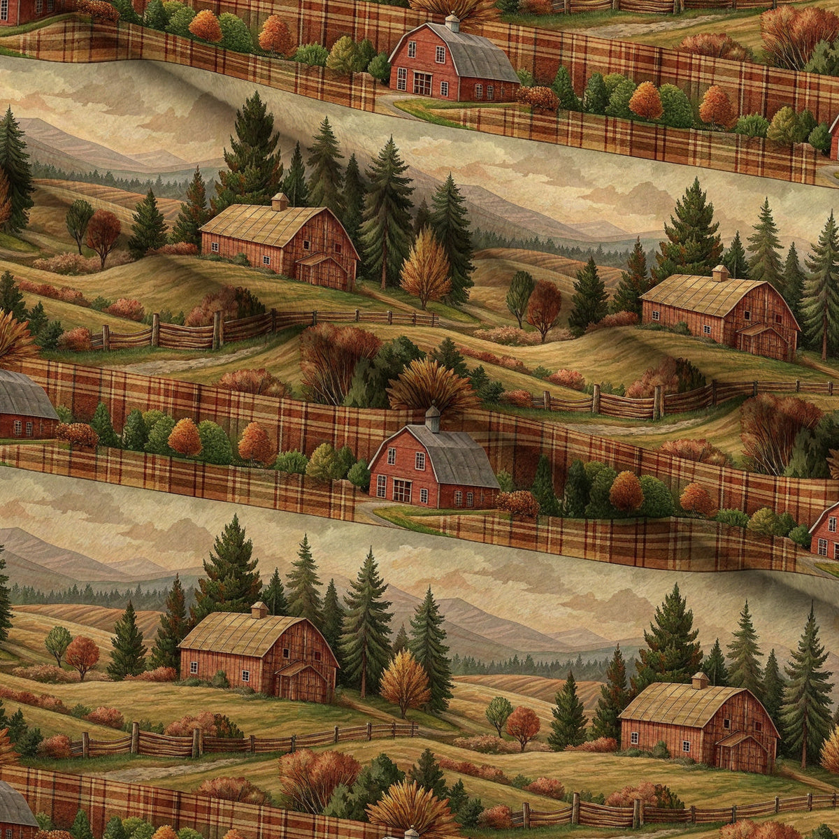 Cozy Cabin Tartan Pattern 3 Minky Fabric