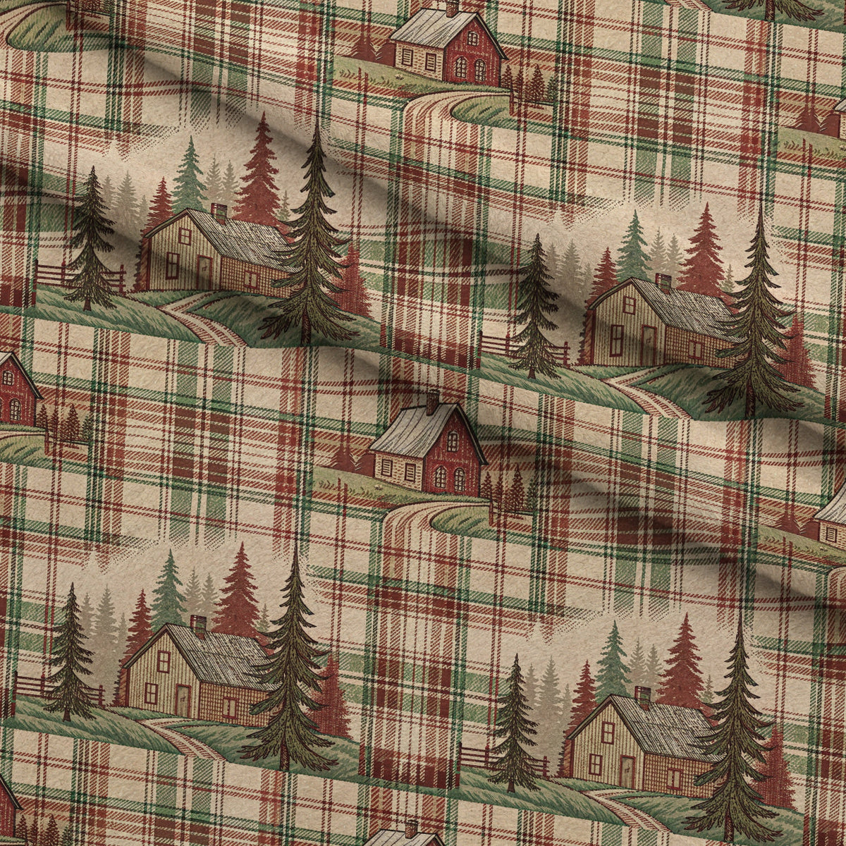 Cozy Cabin Tartan Pattern 9 Minky Fabric