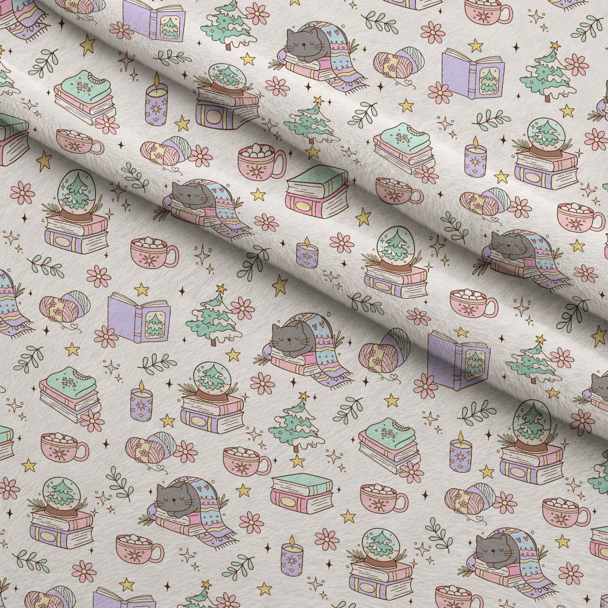 Cozy Cats Pattern Minky Fabric