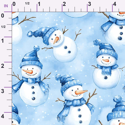 Cozy Winter Snowman Minky Fabric