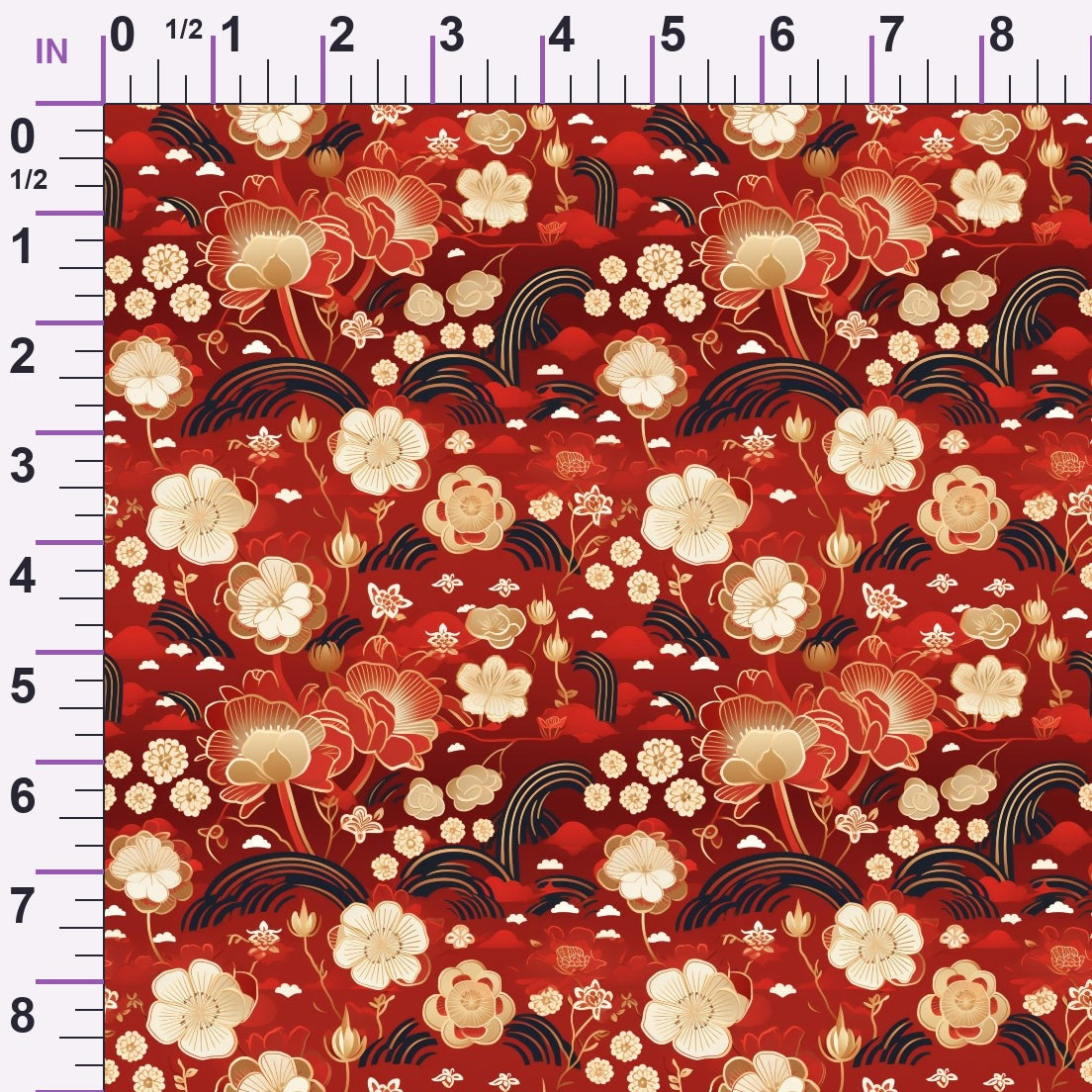Crimson Festival Glow Pattern 1 Minky Fabric