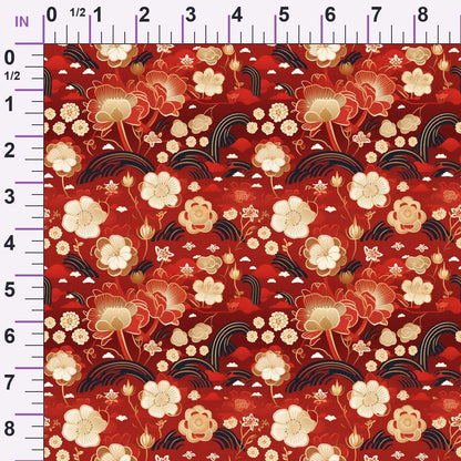 Crimson Festival Glow Pattern 1 Minky Fabric