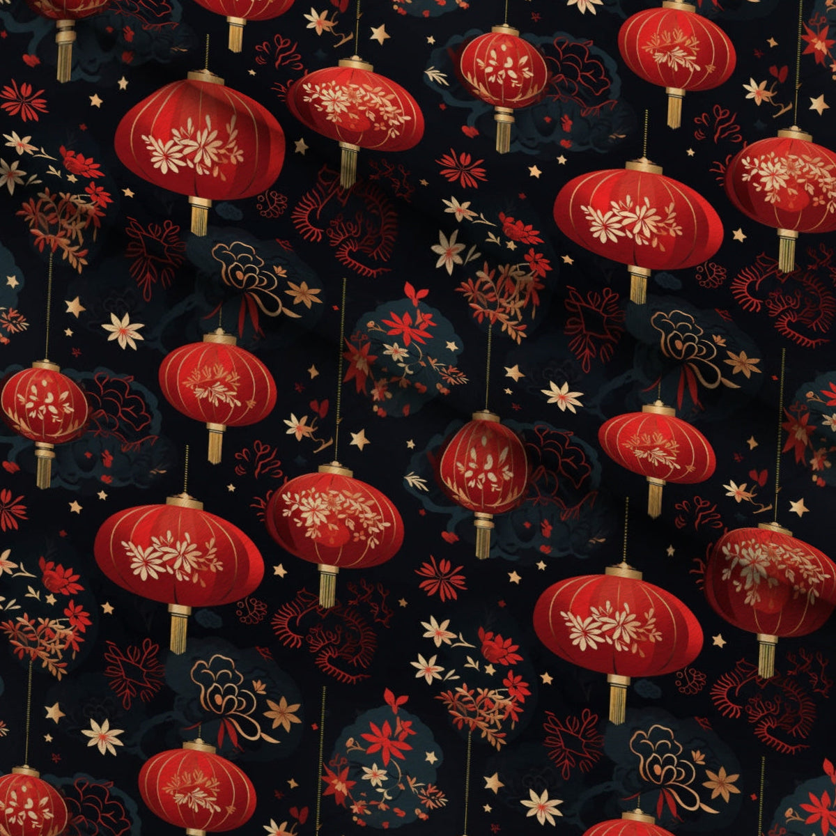 Crimson Festival Glow Pattern 12 Minky Fabric