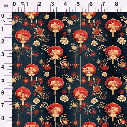 Crimson Festival Glow Pattern 2 Minky Fabric