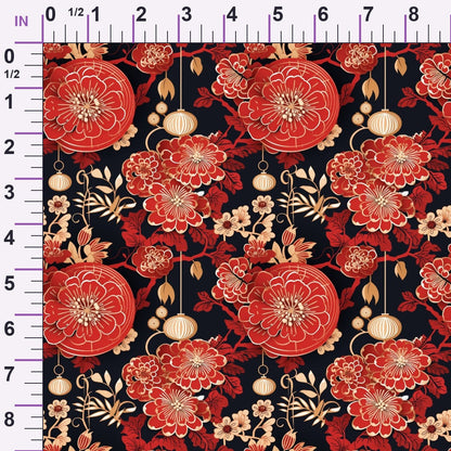 Crimson Festival Glow Pattern 3 Minky Fabric