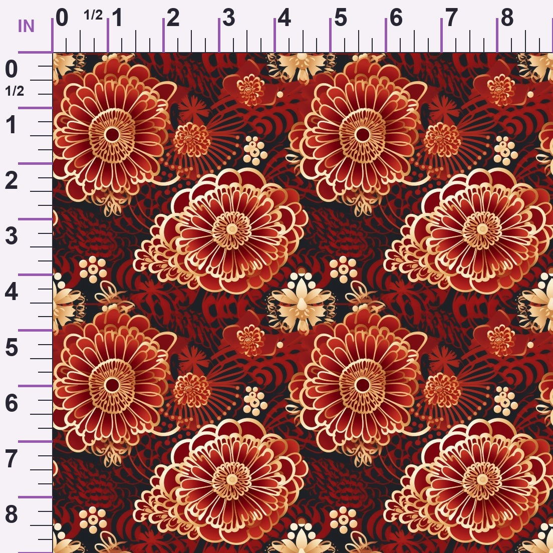 Crimson Festival Glow Pattern 4 Minky Fabric
