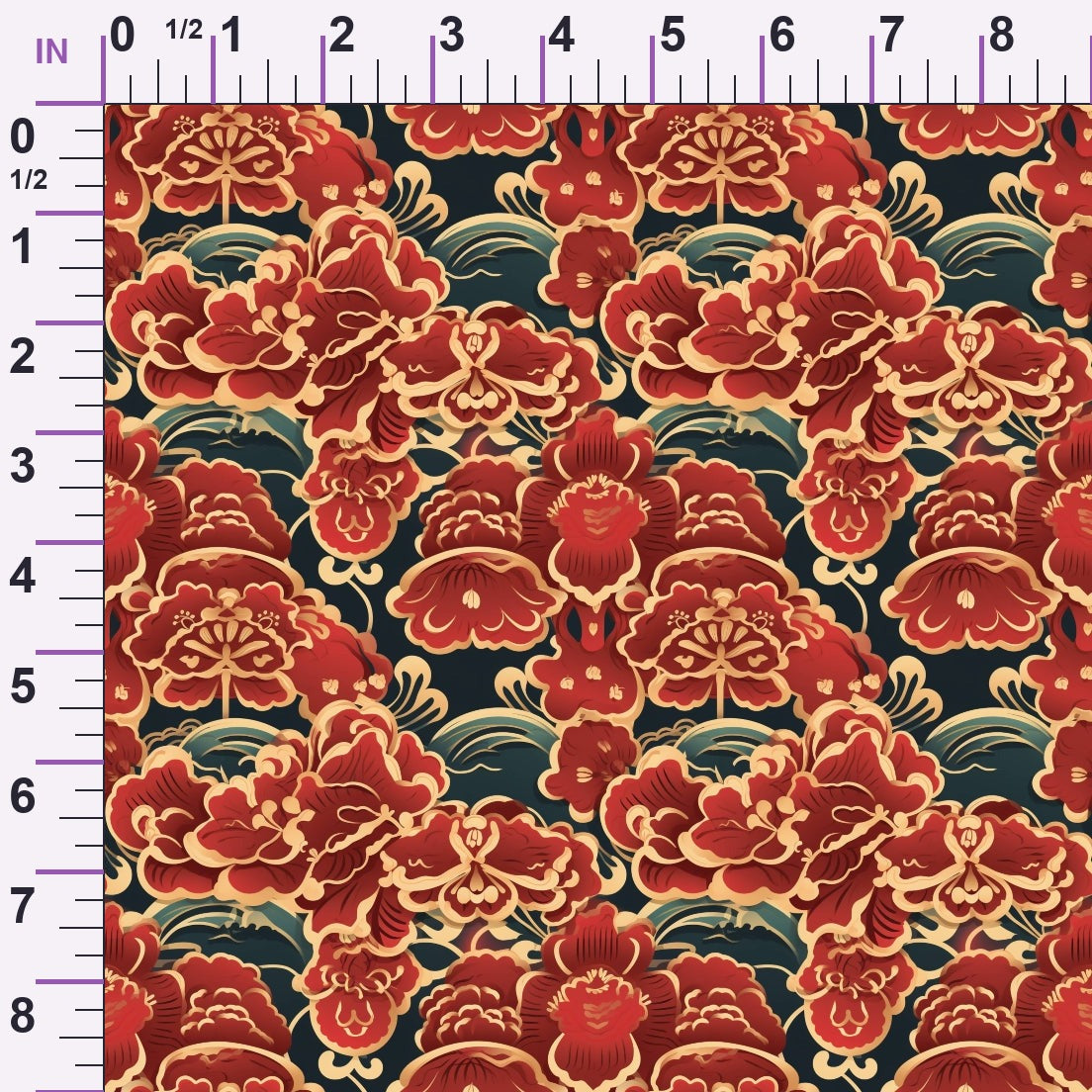 Crimson Festival Glow Pattern 6 Minky Fabric