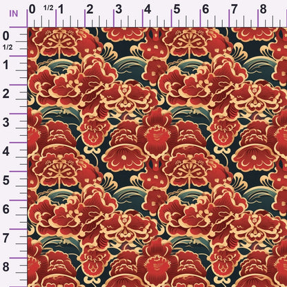 Crimson Festival Glow Pattern 6 Minky Fabric
