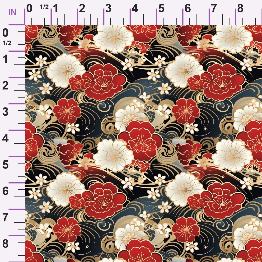 Crimson Festival Glow Pattern 7 Minky Fabric