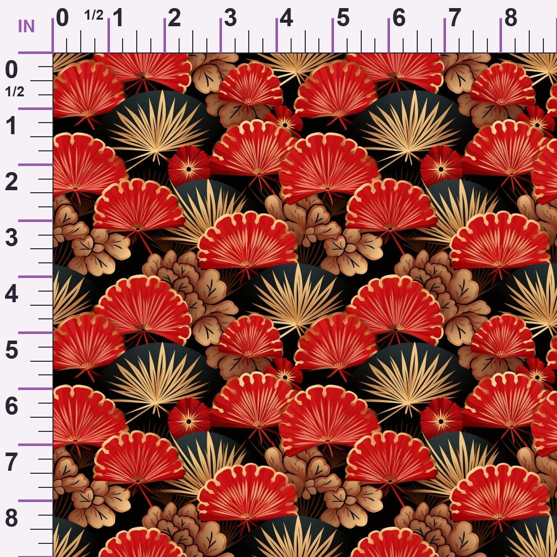Crimson Festival Glow Pattern 8 Minky Fabric