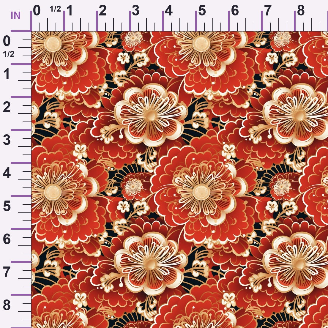 Crimson Festival Glow Pattern 9 Minky Fabric