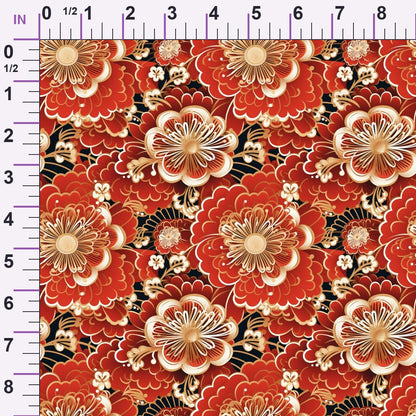 Crimson Festival Glow Pattern 9 Minky Fabric