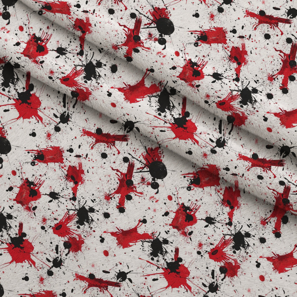 Crimson Splatter Pattern 1 Minky Fabric