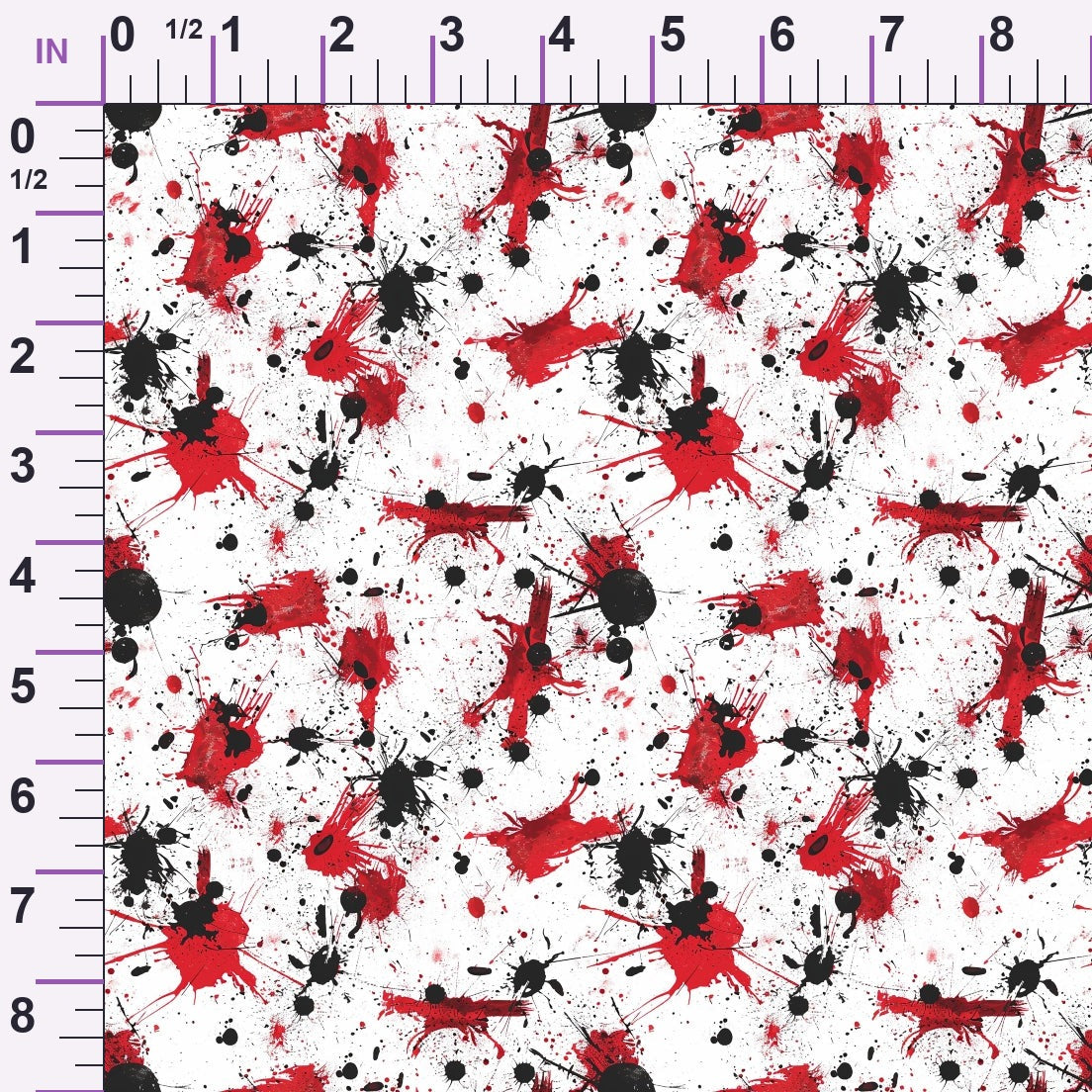 Crimson Splatter Pattern 1 Minky Fabric