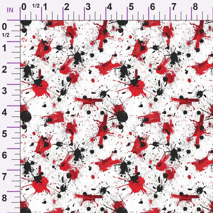 Crimson Splatter Pattern 1 Minky Fabric