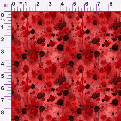 Crimson Splatter Pattern 14 Minky Fabric
