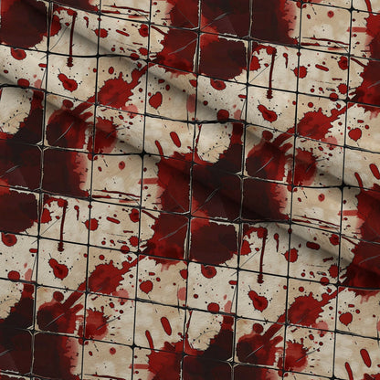 Crimson Splatter Pattern 17 Minky Fabric