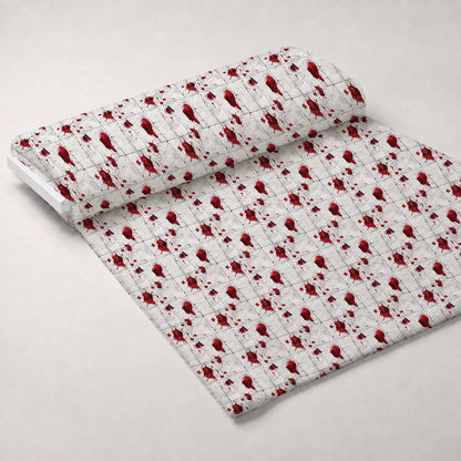 Crimson Splatter Pattern 4 Minky Fabric