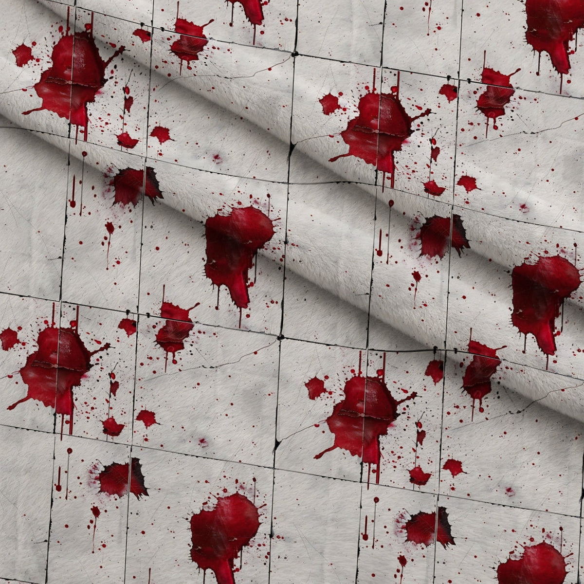Crimson Splatter Pattern 4 Minky Fabric