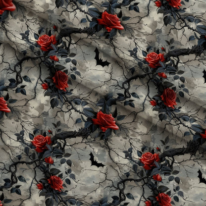 Crimson Thorns Pattern 10 Minky Fabric