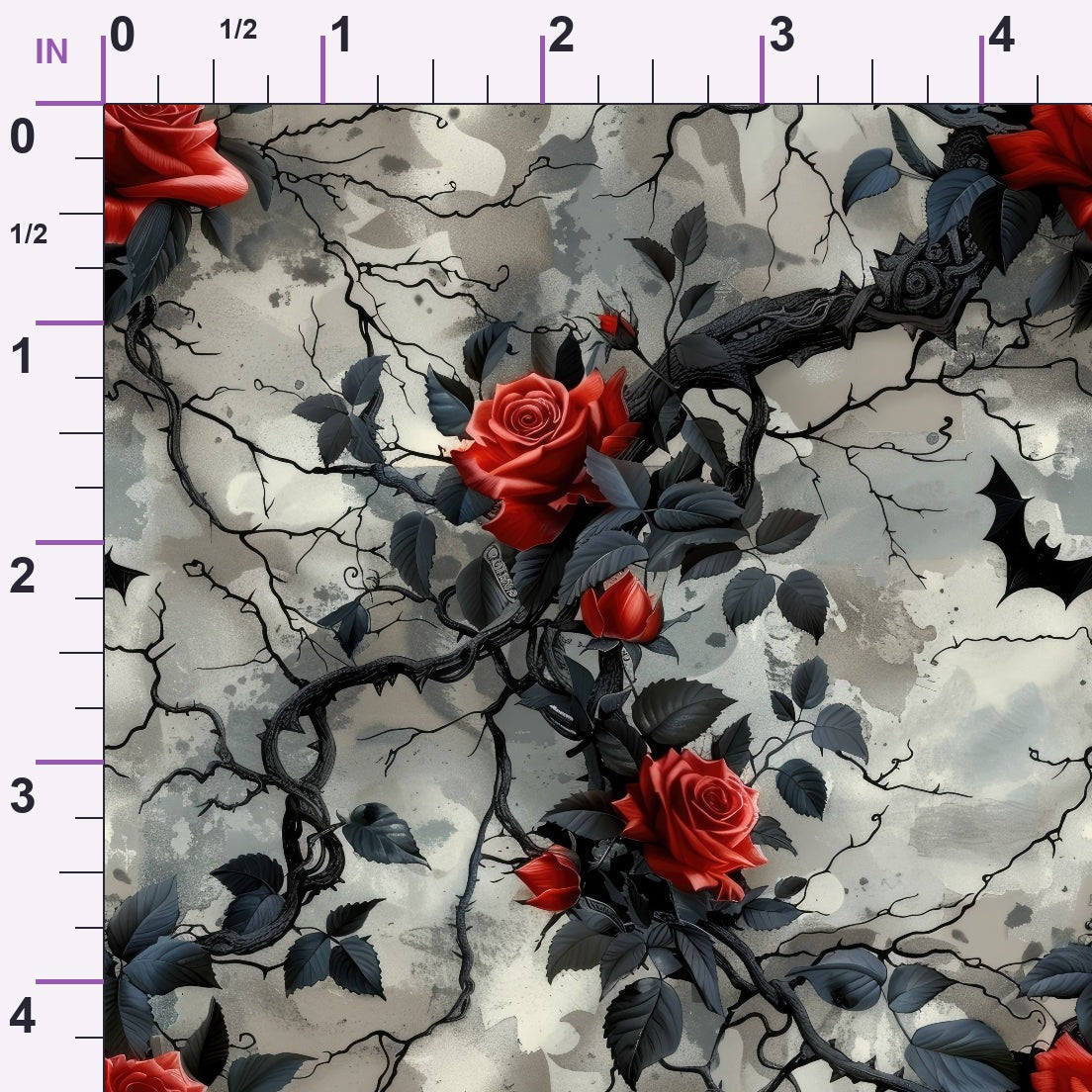 Crimson Thorns Pattern 10 Minky Fabric