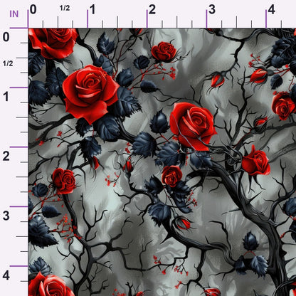 Crimson Thorns Pattern 5 Minky Fabric