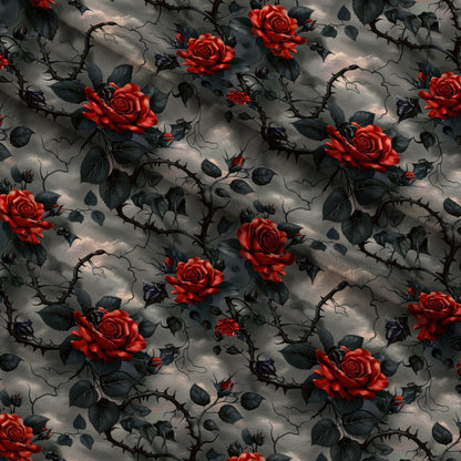 Crimson Thorns Pattern 7 Minky Fabric
