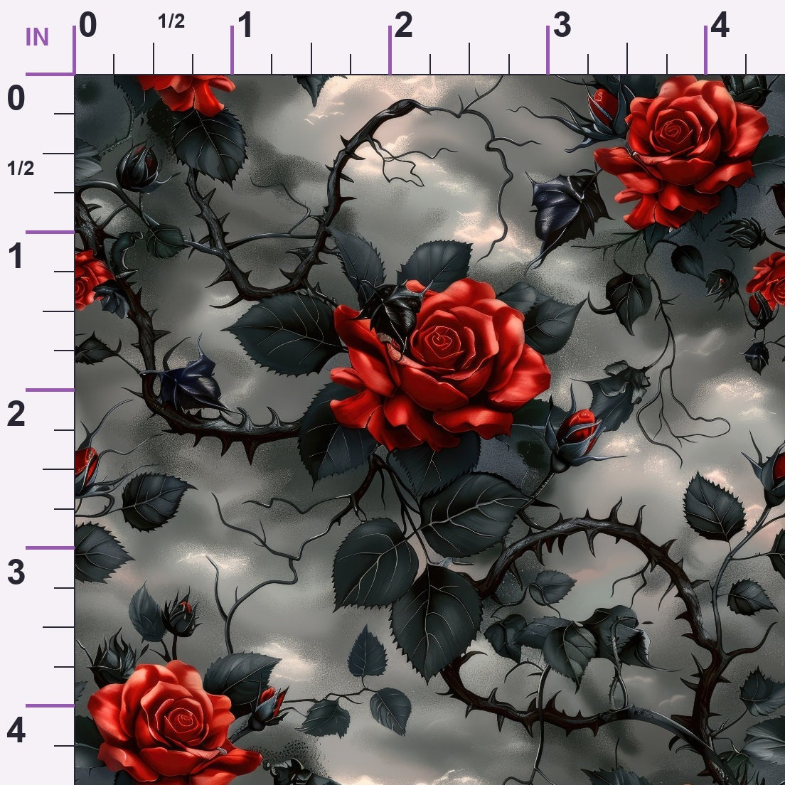 Crimson Thorns Pattern 7 Minky Fabric