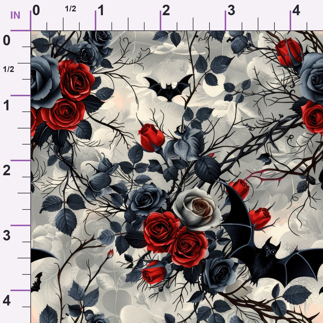 Crimson Thorns Pattern 8 Minky Fabric