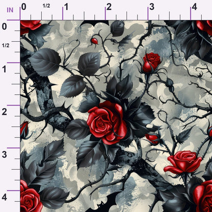 Crimson Thorns Pattern 9 Minky Fabric
