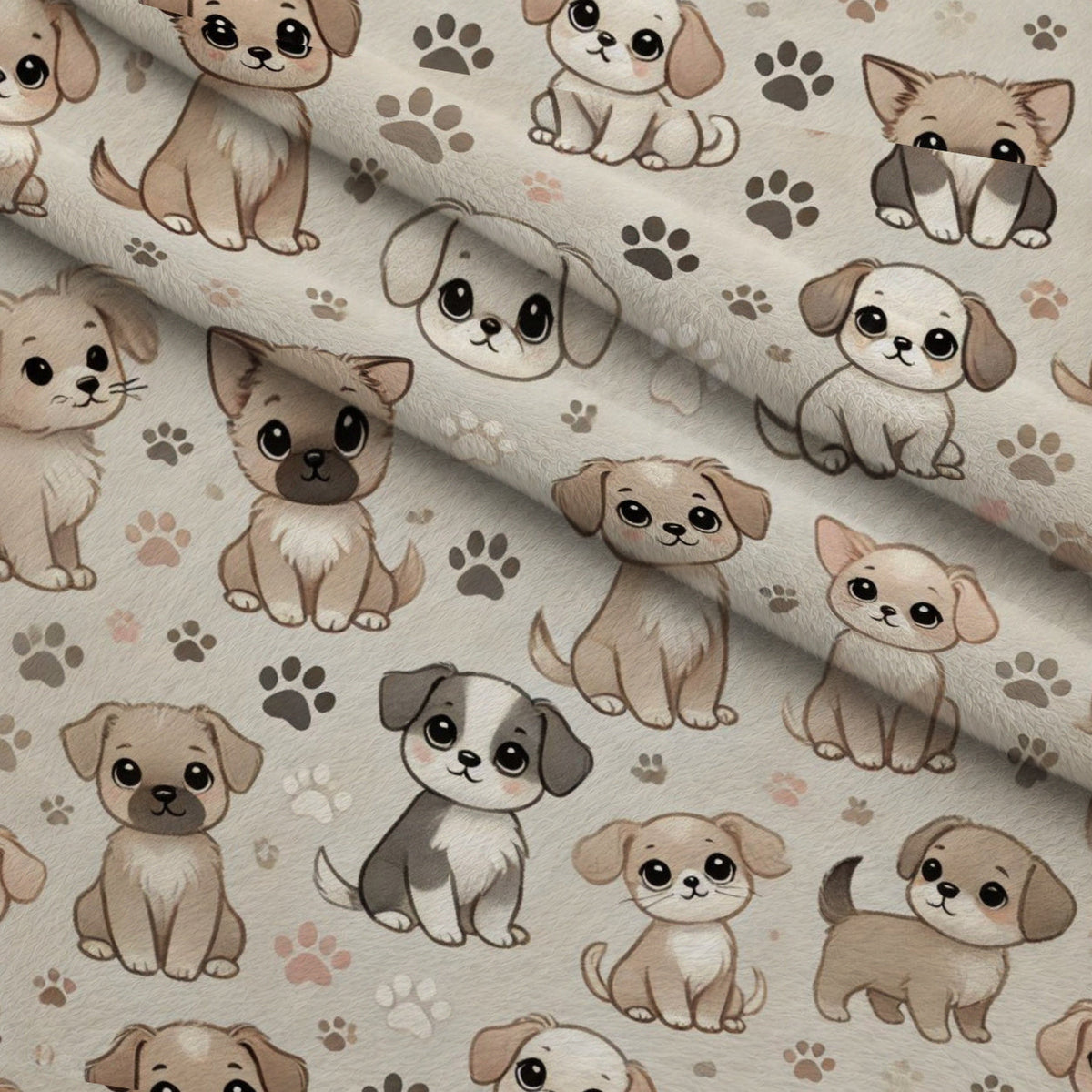 Cubist Canines Pattern 1 Minky Fabric