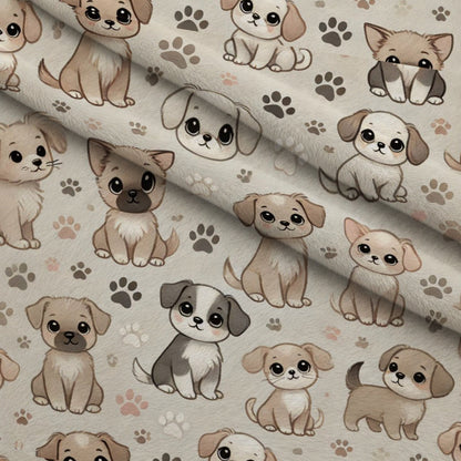 Cubist Canines Pattern 1 Minky Fabric