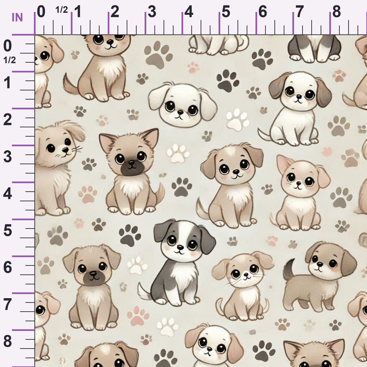 Cubist Canines Pattern 1 Minky Fabric