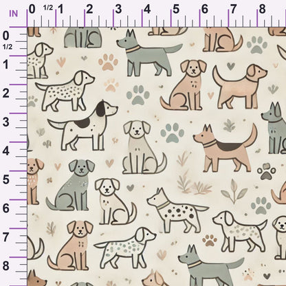 Cubist Canines Pattern 12 Minky Fabric