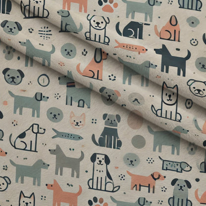 Cubist Canines Pattern 13 Minky Fabric