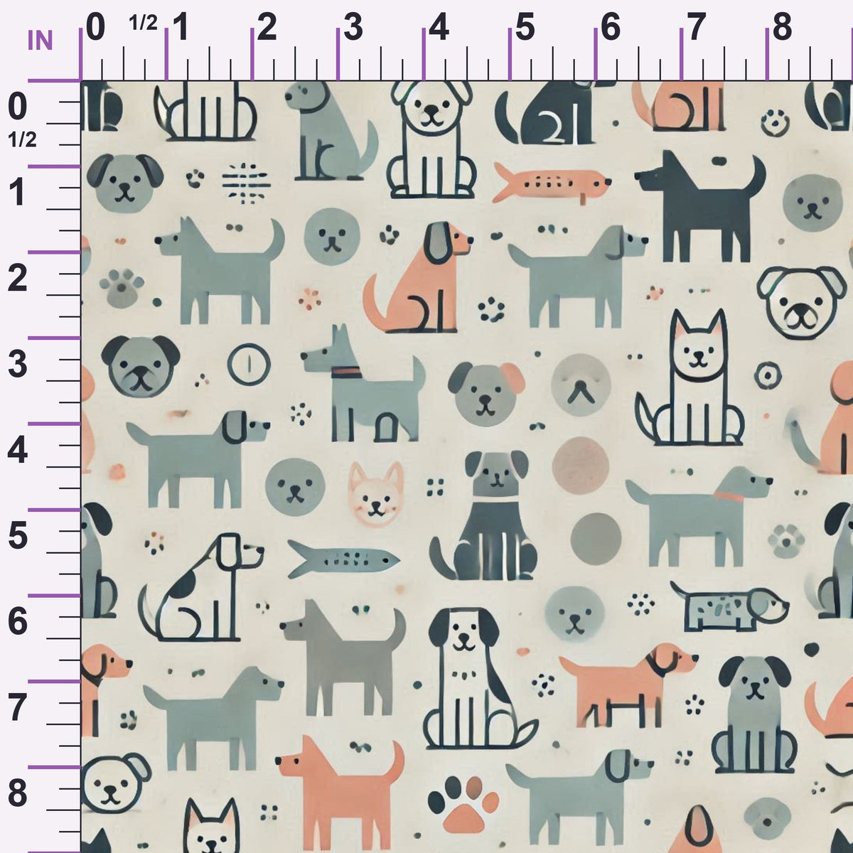 Cubist Canines Pattern 13 Minky Fabric