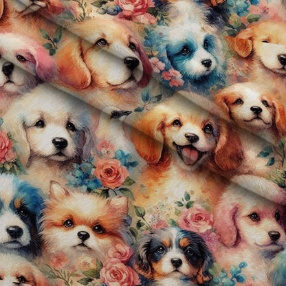Cubist Canines Pattern 14 Minky Fabric