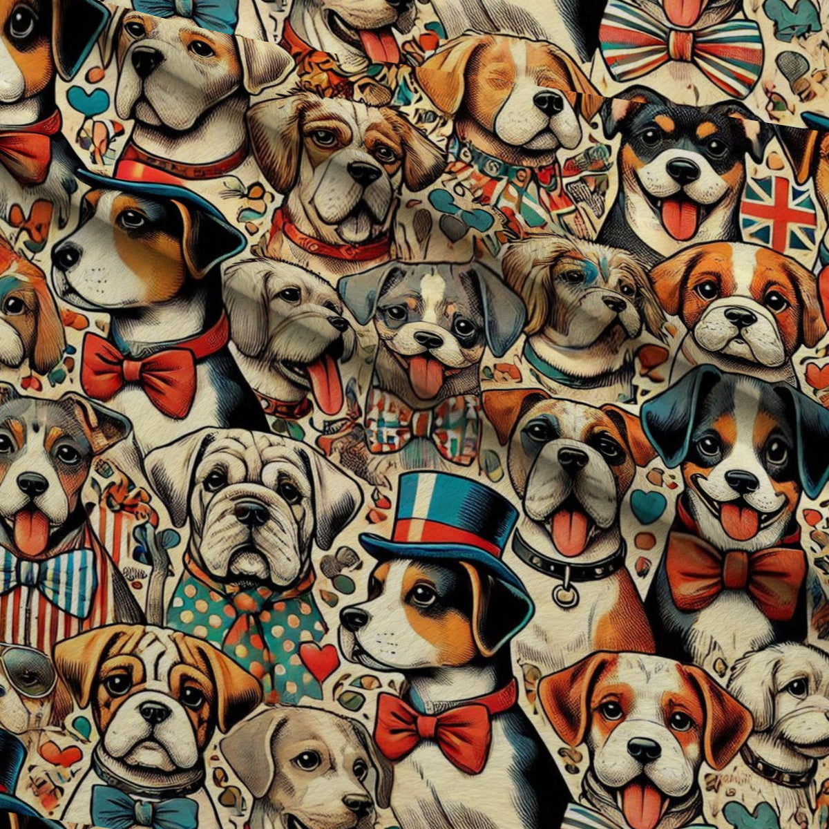 Cubist Canines Pattern 17 Minky Fabric