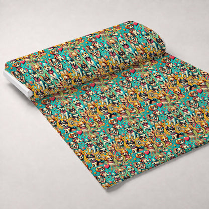 Cubist Canines Pattern 23 Minky Fabric