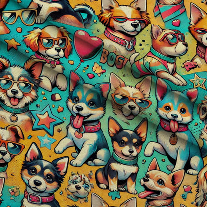 Cubist Canines Pattern 23 Minky Fabric