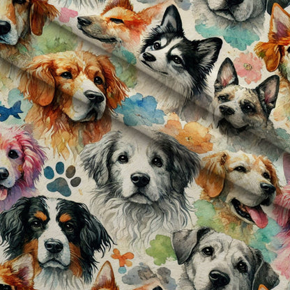Cubist Canines Pattern 27 Minky Fabric