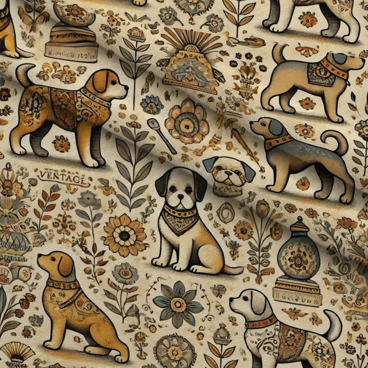 Cubist Canines Pattern 32 Minky Fabric