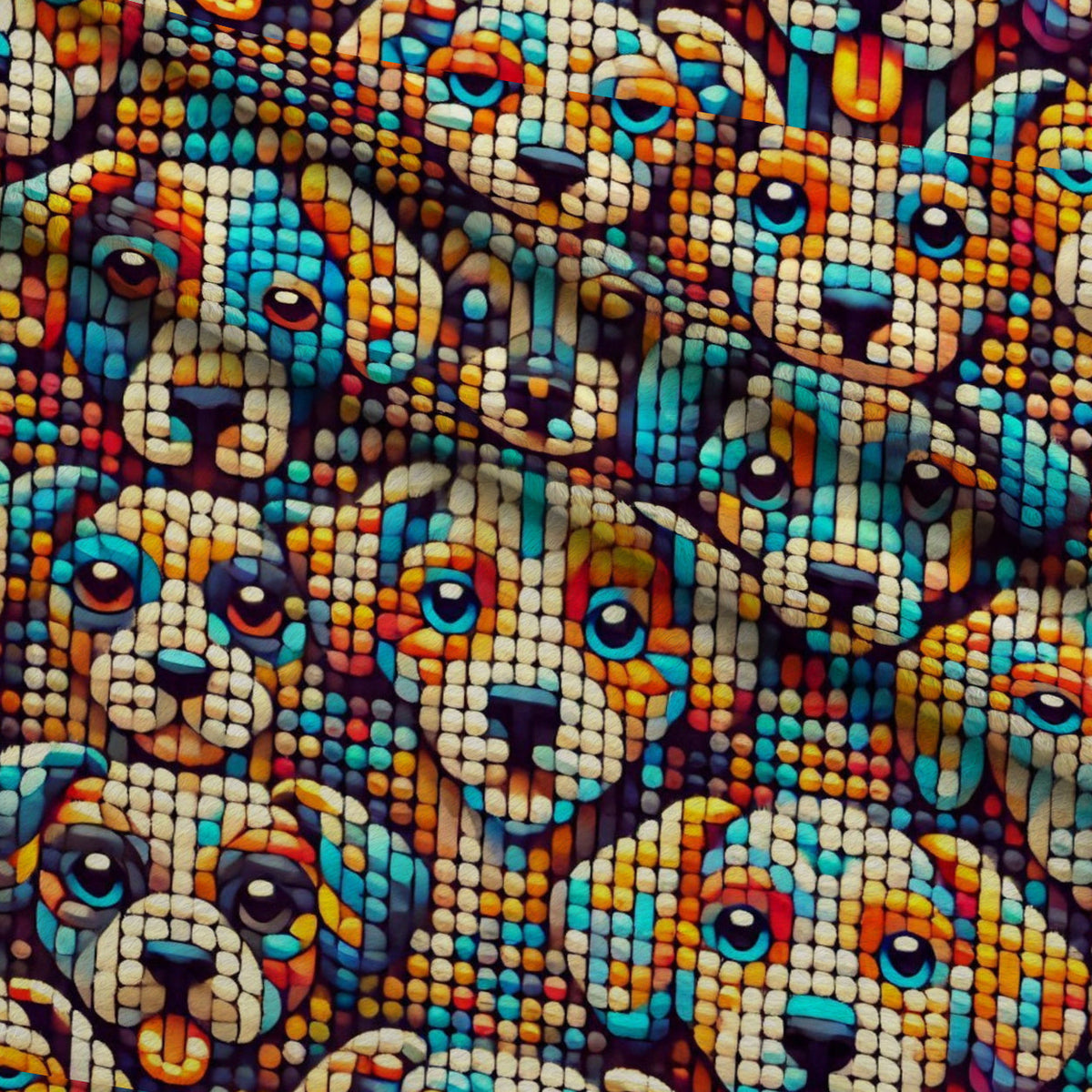Cubist Canines Pattern 34 Minky Fabric