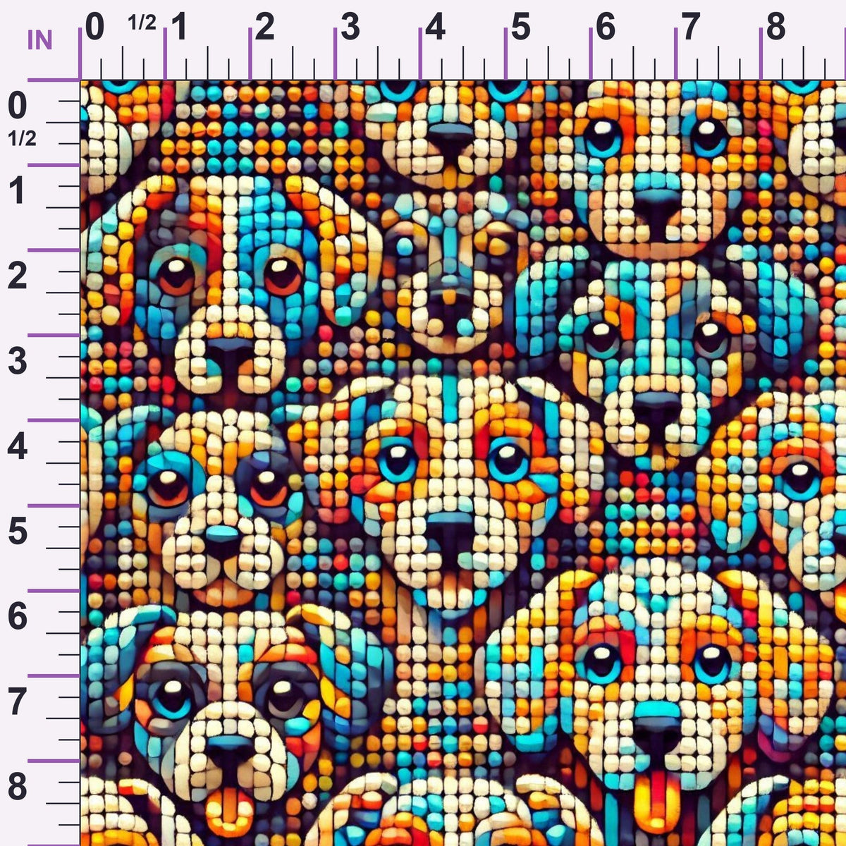Cubist Canines Pattern 34 Minky Fabric
